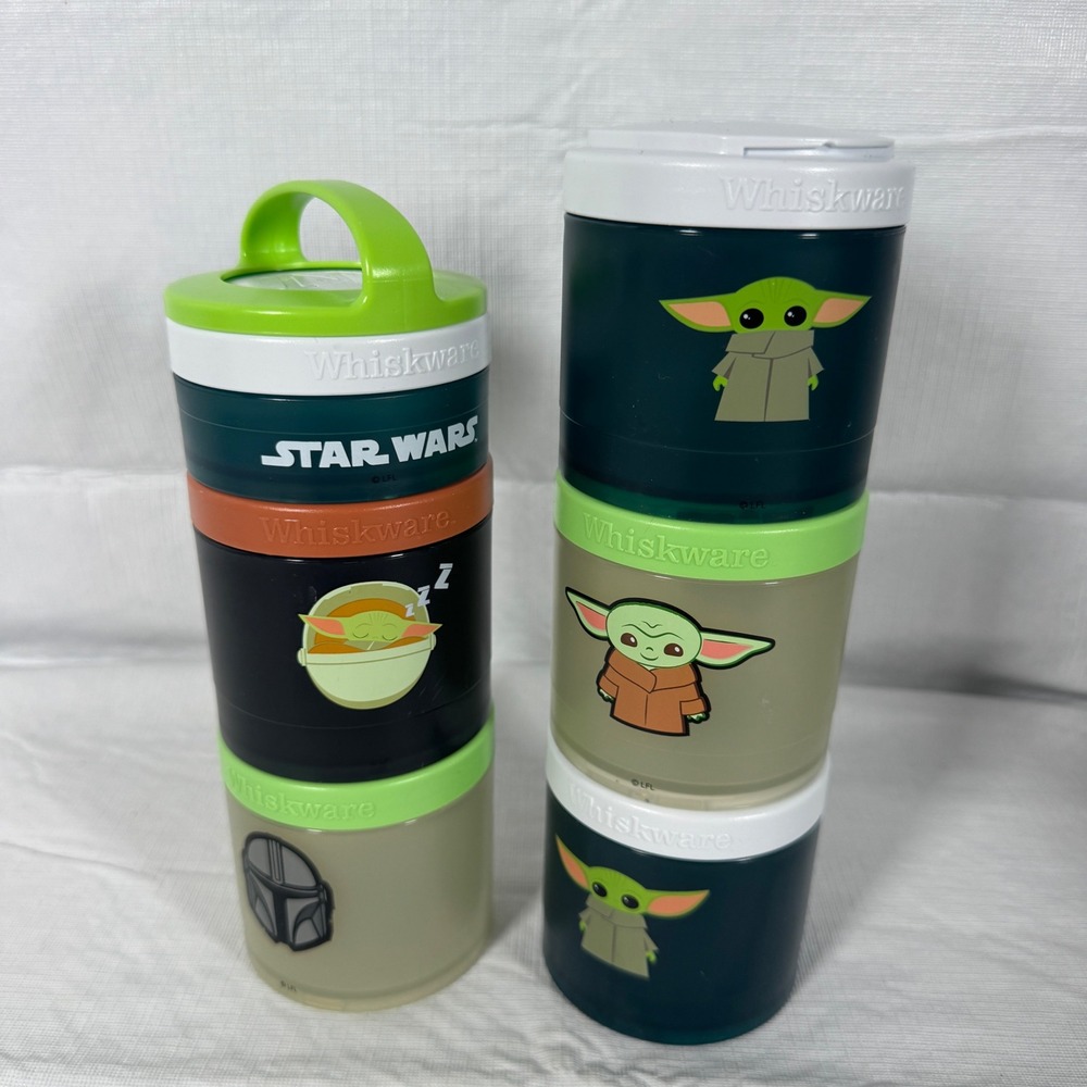 Whiskware Star Wars Grogu Mandalorian Snack Containers Stackable 2 Pack - Picture 3 of 3